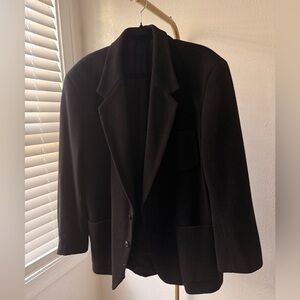 Le Homme de Lyon Men’s Black Wool Blend Tailored Coat L